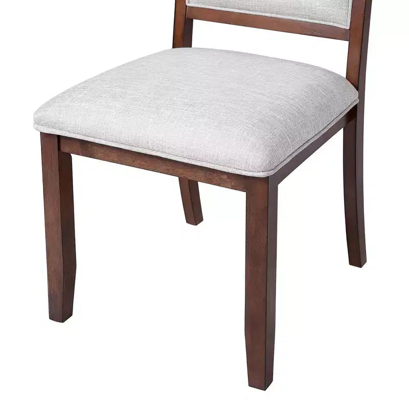Sedia da pranzo con schienale alto imbottita in lino, ciliegio/marrone, set da 4