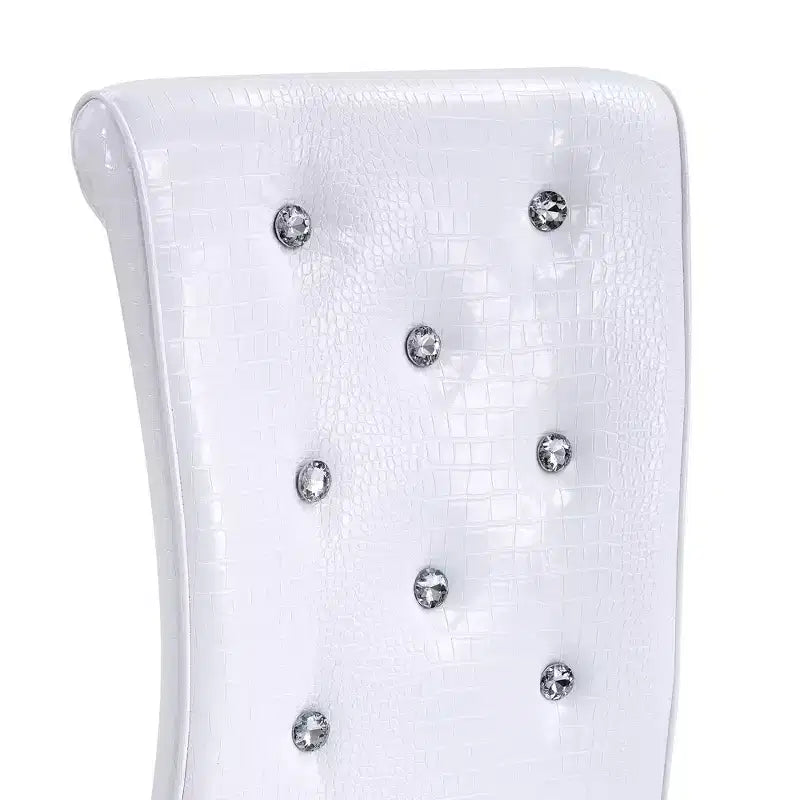 Sedie da Pranzo in Similpelle Nera Effetto Alligatore, Fibbia con Strass, Set da 4
