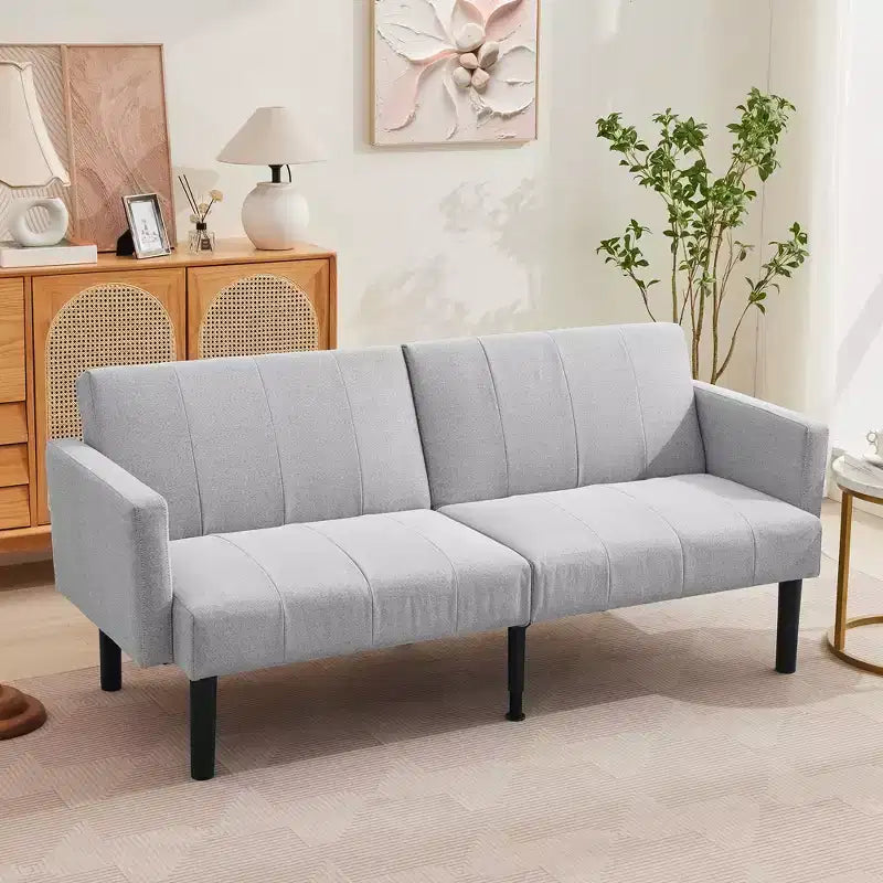 Divano letto futon convertibile a 3 posti Verde / Grigio