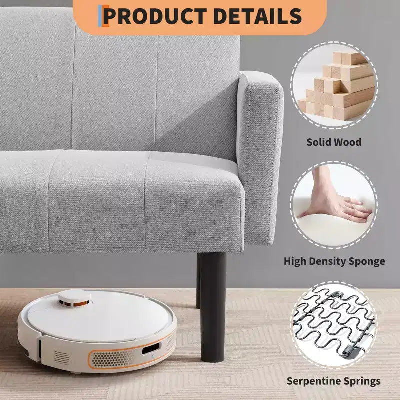 Divano letto futon convertibile a 3 posti Verde / Grigio