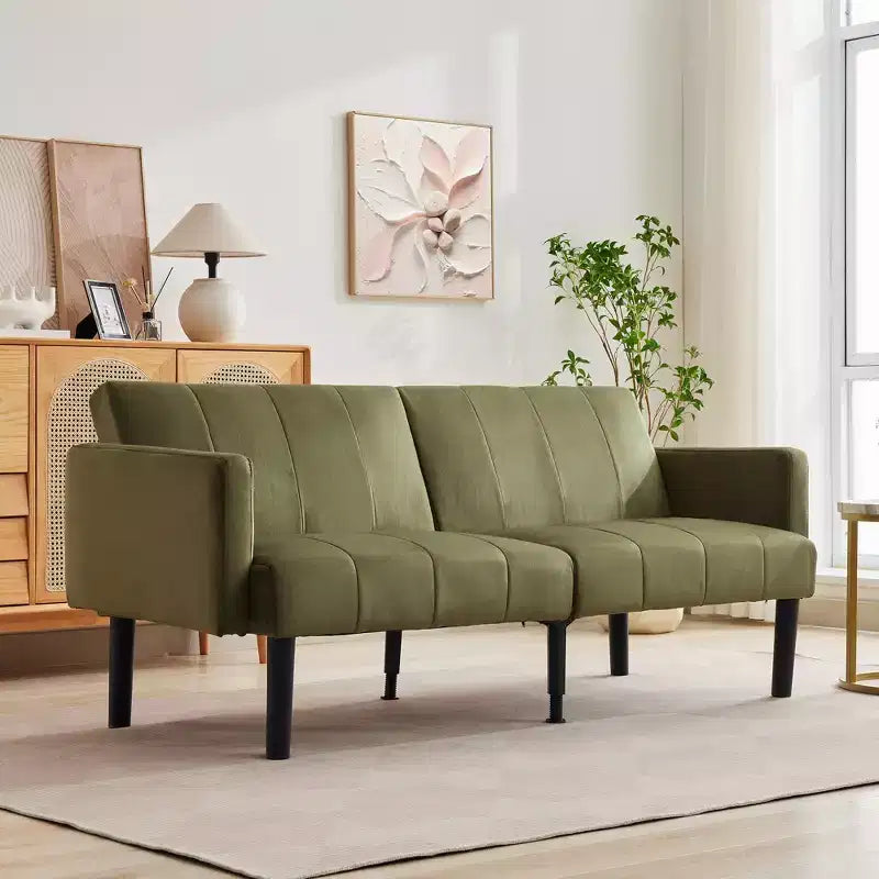 Divano letto futon convertibile a 3 posti Verde / Grigio