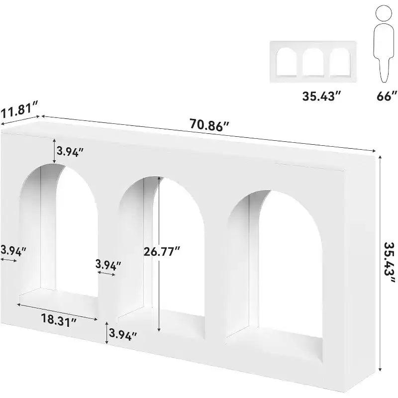 Consolle ad arco bianca, 1 persona, 71"