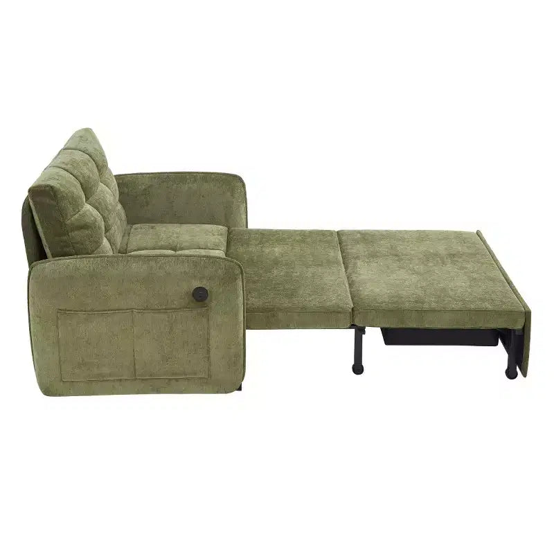 Sedia letto convertibile 3-in-1 Beige/Verde/Arancio, singola