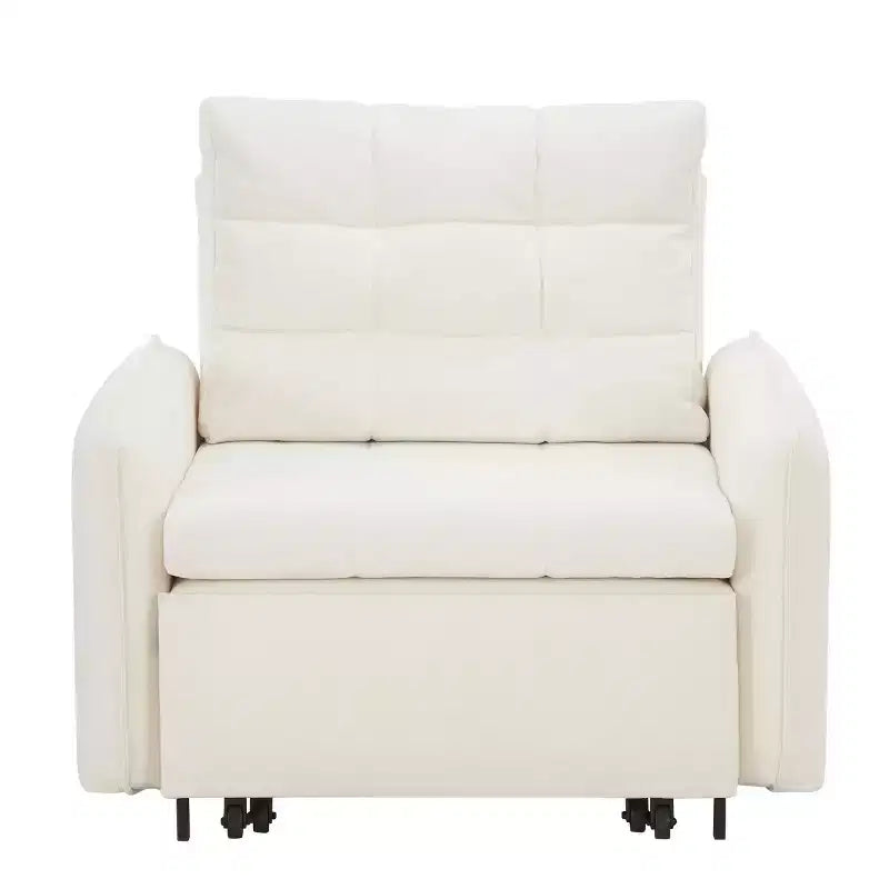 Sedia letto convertibile 3-in-1 Beige/Verde/Arancio, singola