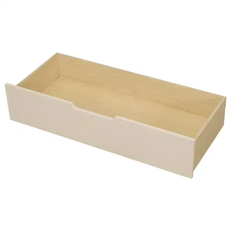 Divano letto a piattaforma imbottito in lino color crema/grigio con contenitore – Singolo/Matrimoniale, 1 posto