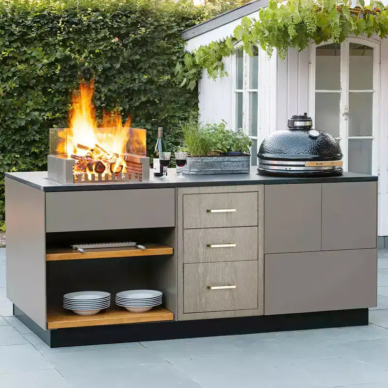 Mobile Cucina da Esterno Magnolia a Tre Cassetti – Montaggio a Filo, Acciaio Inossidabile