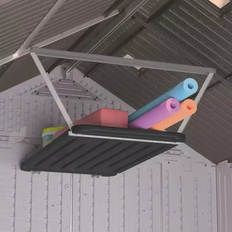 Black Hanging Loft Shed Shelf, 2-Pack