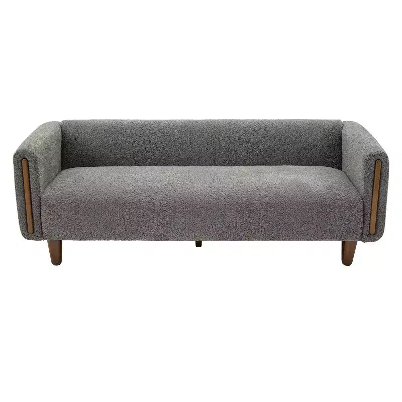 Divano a 3 posti rivestito in bouclé beige / grigio scuro / verde / farina d'avena / arancione