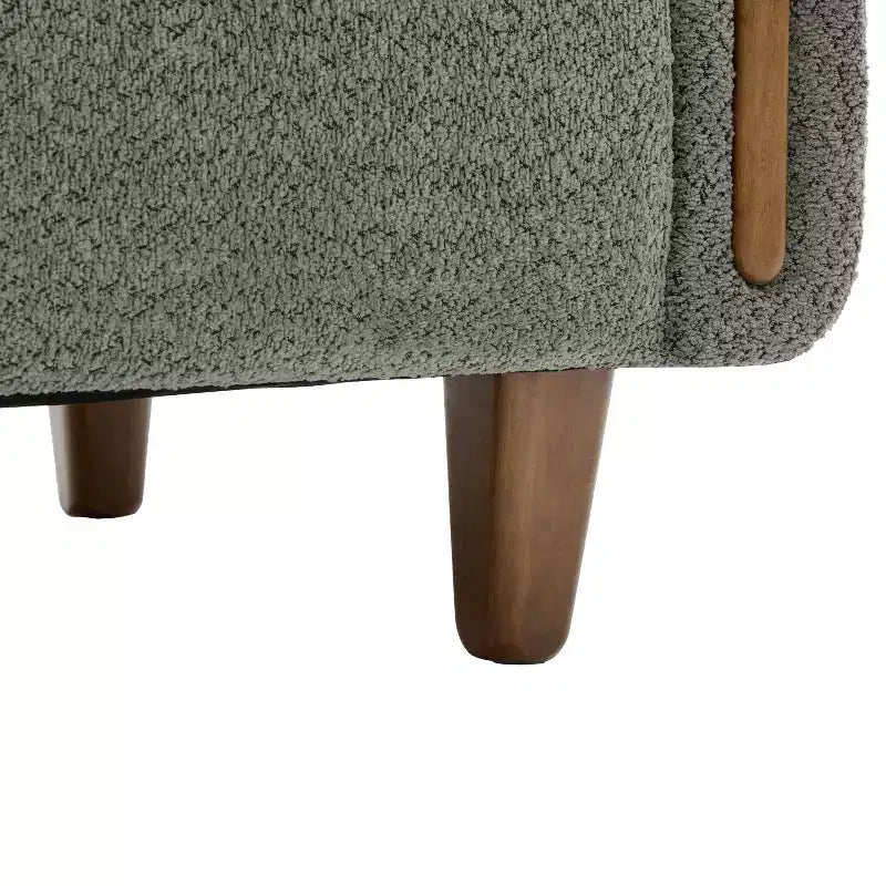 Divano a 3 posti rivestito in bouclé beige / grigio scuro / verde / farina d'avena / arancione