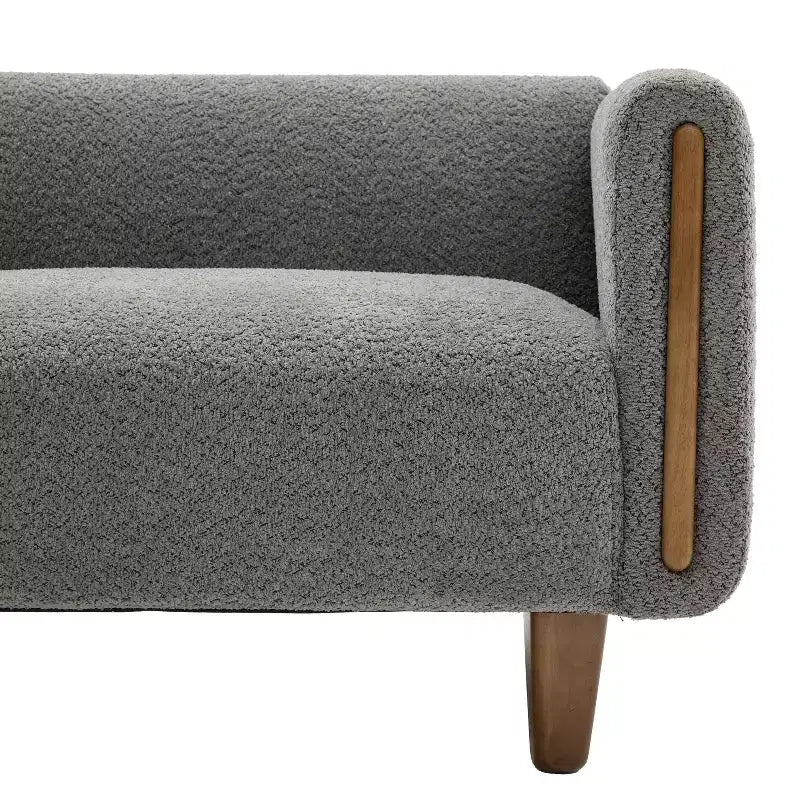 Divano a 3 posti rivestito in bouclé beige / grigio scuro / verde / farina d'avena / arancione
