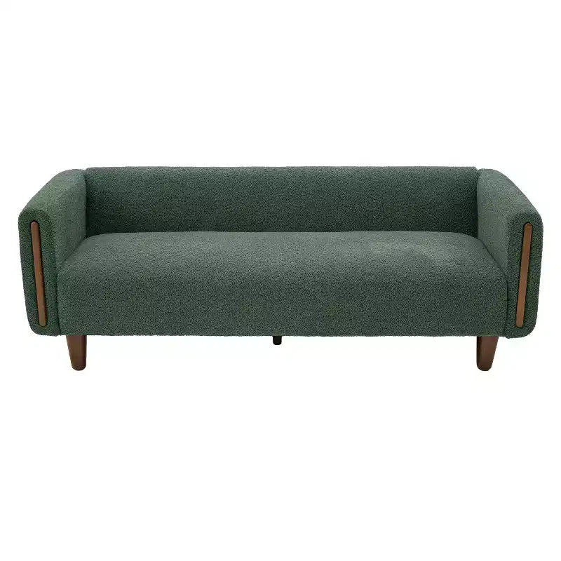 Divano a 3 posti rivestito in bouclé beige / grigio scuro / verde / farina d'avena / arancione