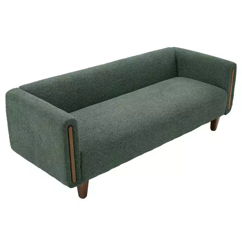 Divano a 3 posti rivestito in bouclé beige / grigio scuro / verde / farina d'avena / arancione