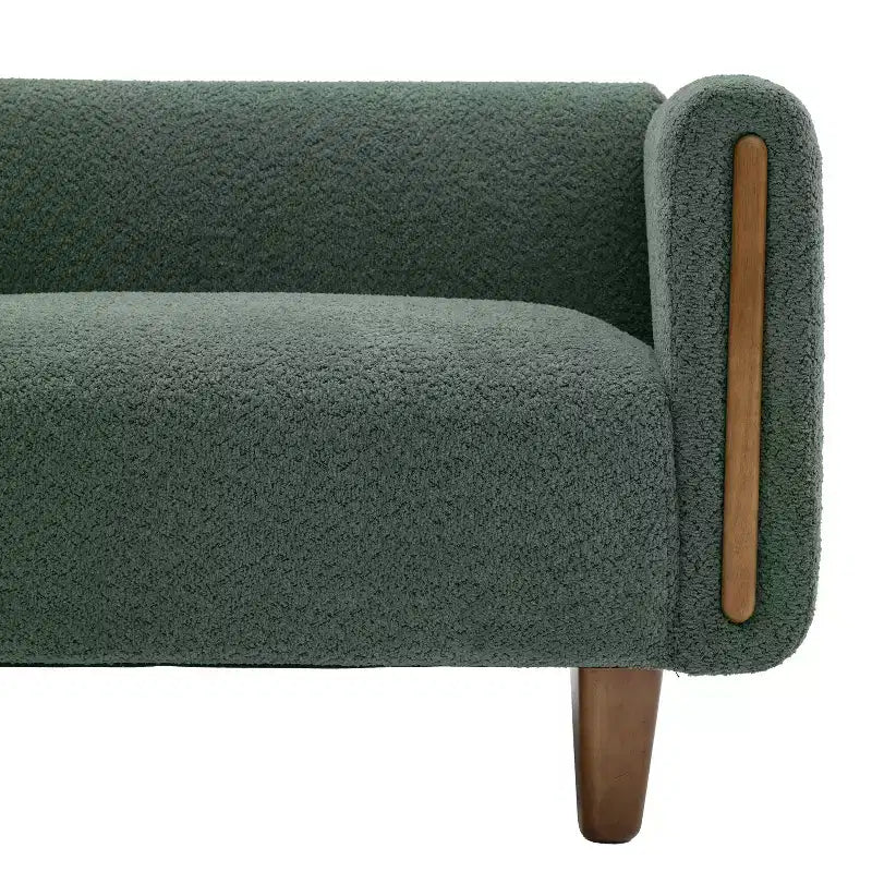 Divano a 3 posti rivestito in bouclé beige / grigio scuro / verde / farina d'avena / arancione