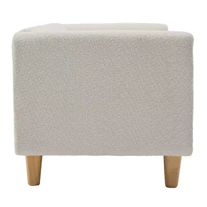 Divano a 3 posti rivestito in bouclé beige / grigio scuro / verde / farina d'avena / arancione