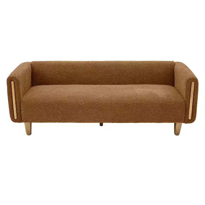 Divano a 3 posti rivestito in bouclé beige / grigio scuro / verde / farina d'avena / arancione