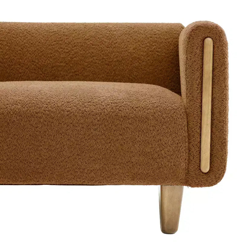 Divano a 3 posti rivestito in bouclé beige / grigio scuro / verde / farina d'avena / arancione
