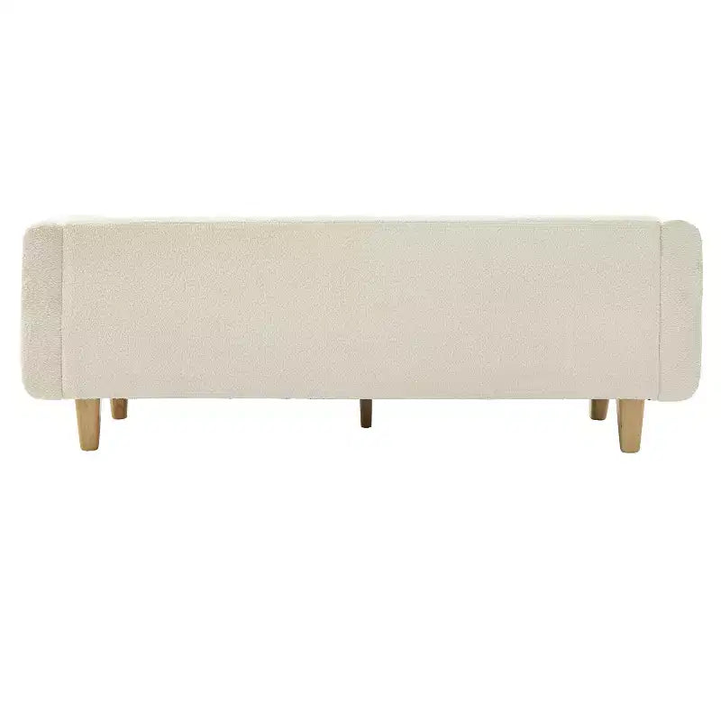 Divano a 3 posti rivestito in bouclé beige / grigio scuro / verde / farina d'avena / arancione