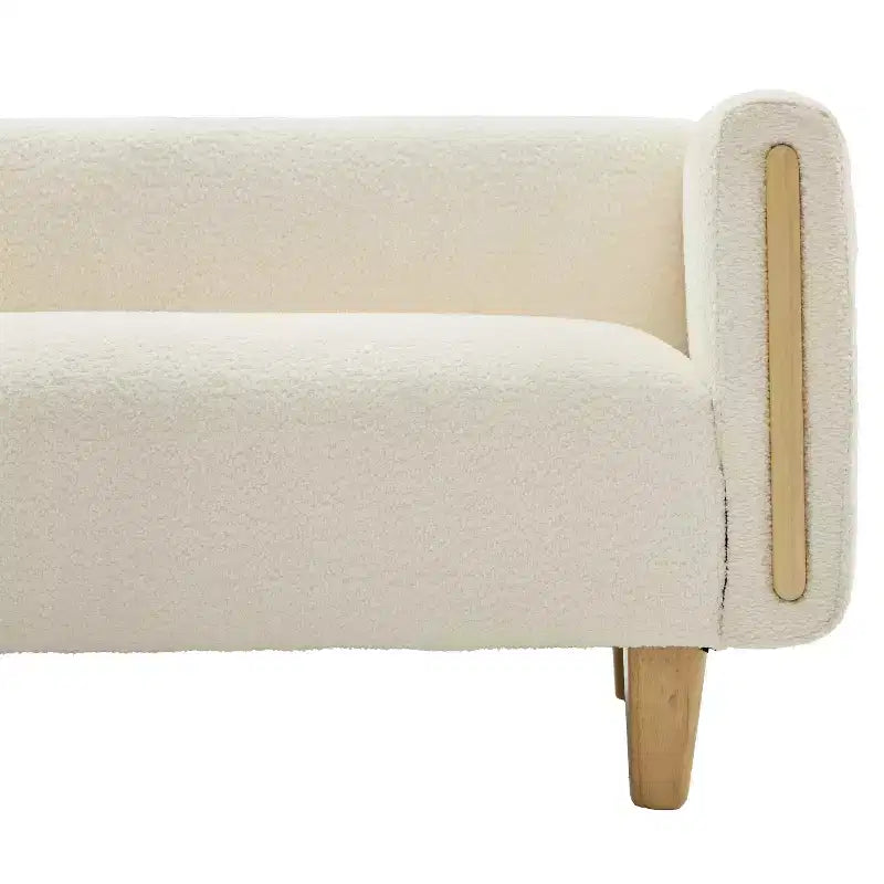 Divano a 3 posti rivestito in bouclé beige / grigio scuro / verde / farina d'avena / arancione