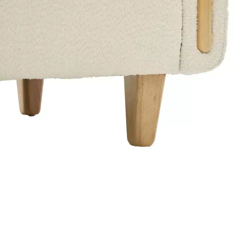 Divano a 3 posti rivestito in bouclé beige / grigio scuro / verde / farina d'avena / arancione