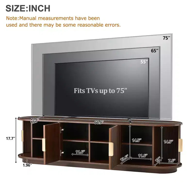 Mobile TV da masseria con anta scorrevole, finitura Nera / Naturale / Noce, adatto per TV fino a 75", montaggio a 1 persona