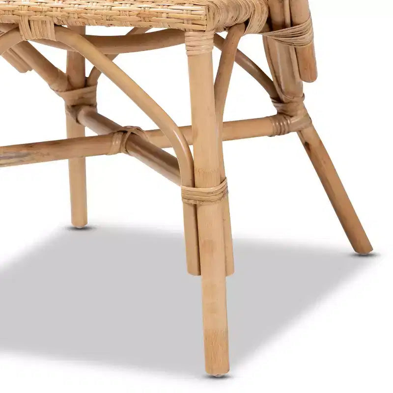 Sedia da pranzo in rattan naturale marrone con braccioli – 1 posto