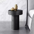 Tavolino rotondo nero, legno di mango, 1 pezzo