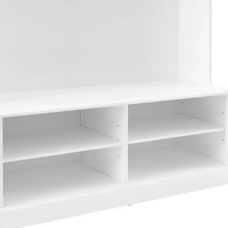 Appendiabiti da ingresso in stile rustico bianco con panca – 1 persona