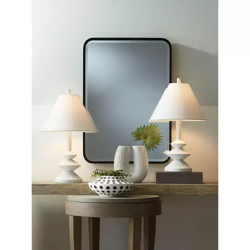 Specchio da parete rettangolare con cornice in ferro nero, 1 persona, 24" larghezza