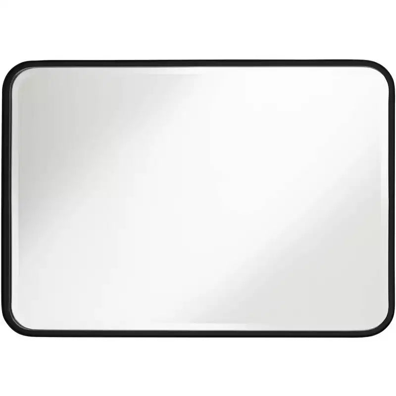 Specchio da parete rettangolare con cornice in ferro nero, 1 persona, 24" larghezza
