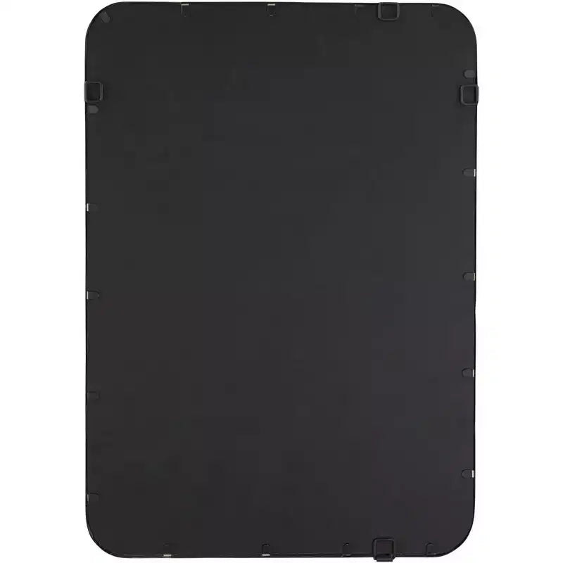 Specchio da parete rettangolare con cornice in ferro nero, 1 persona, 24" larghezza
