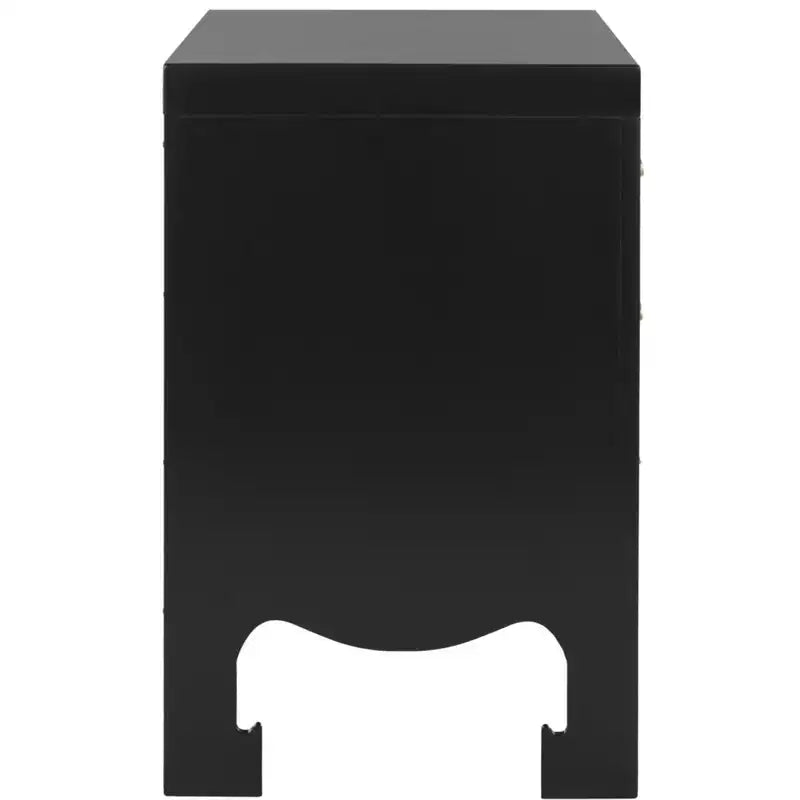 Comodino nero a 3 cassetti, singolo