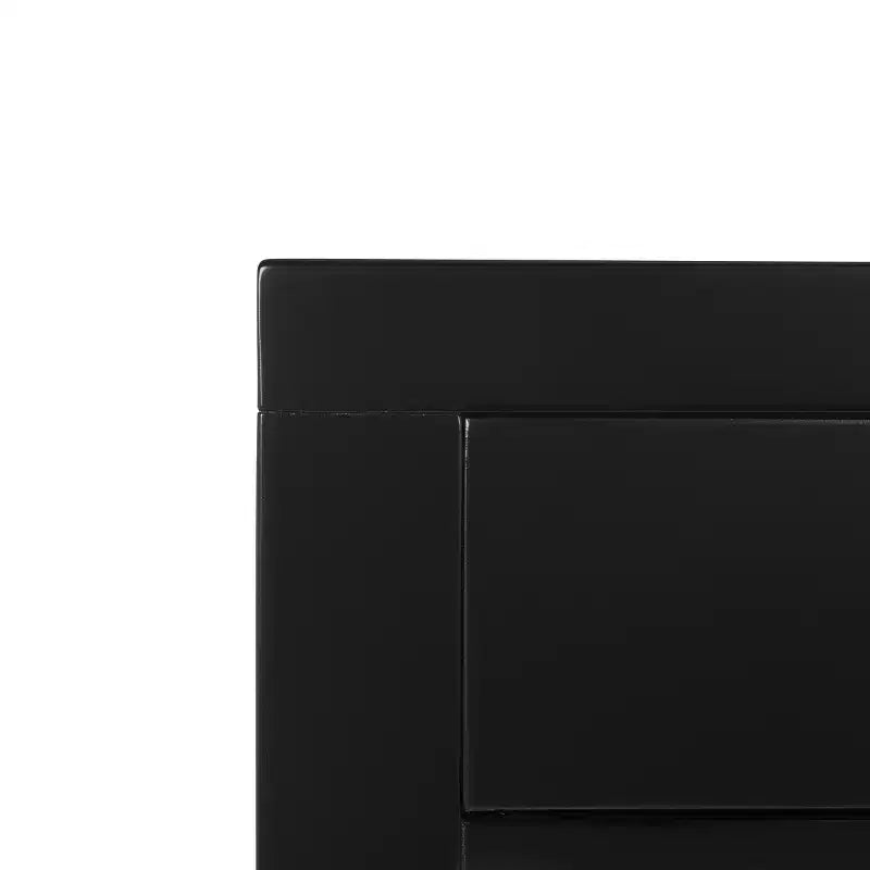 Comodino nero a 3 cassetti, singolo