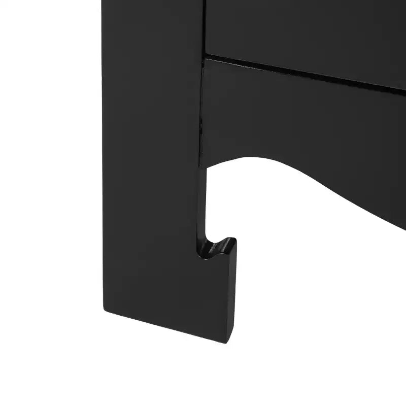 Comodino nero a 3 cassetti, singolo