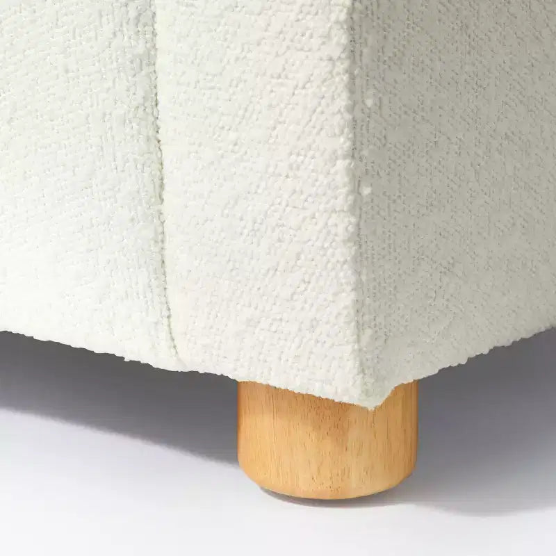 Cream Upholstered Accent Chair, Curved Back & Arms, Seats 1