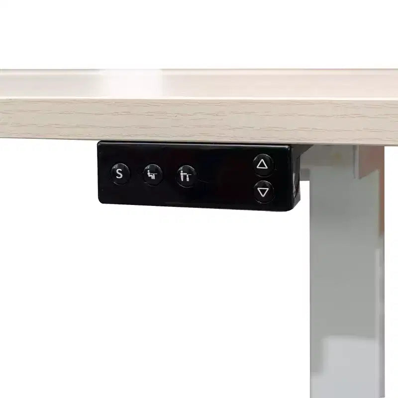 Scrivania elettrica regolabile in altezza a 2 ripiani, telaio bianco/nero, per 1 persona, 48"