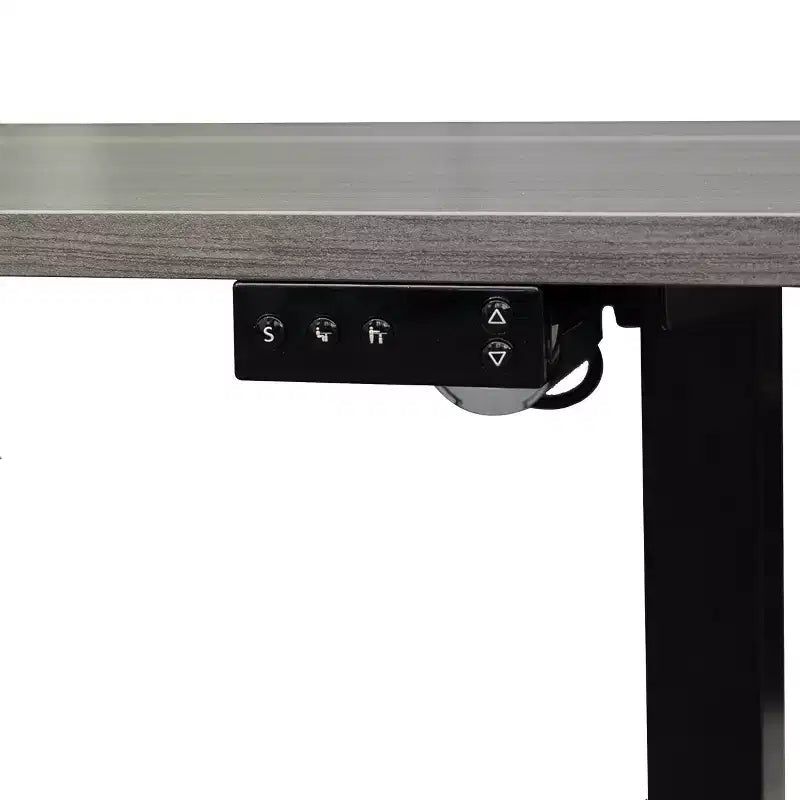 Scrivania elettrica regolabile in altezza a 2 ripiani, telaio bianco/nero, per 1 persona, 48"