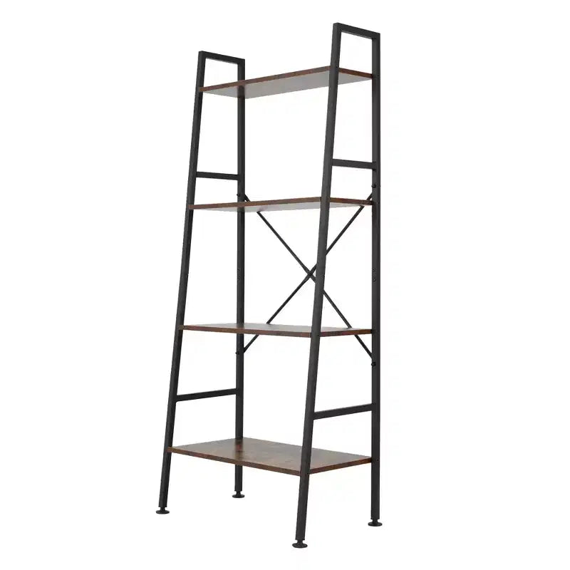 Jomeed Scaffale Organizzatore per Libreria a 4 Ripiani Rustico Moderno in Legno e Acciaio