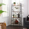 Jomeed Scaffale Organizzatore per Libreria a 4 Ripiani Rustico Moderno in Legno e Acciaio