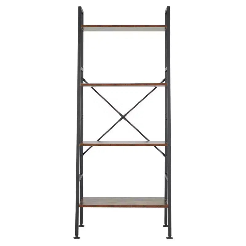 Jomeed Scaffale Organizzatore per Libreria a 4 Ripiani Rustico Moderno in Legno e Acciaio