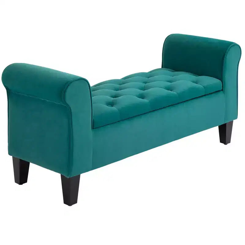 Panca Ottomana Contenitore trapuntata blu / verde / grigia, 1 posto