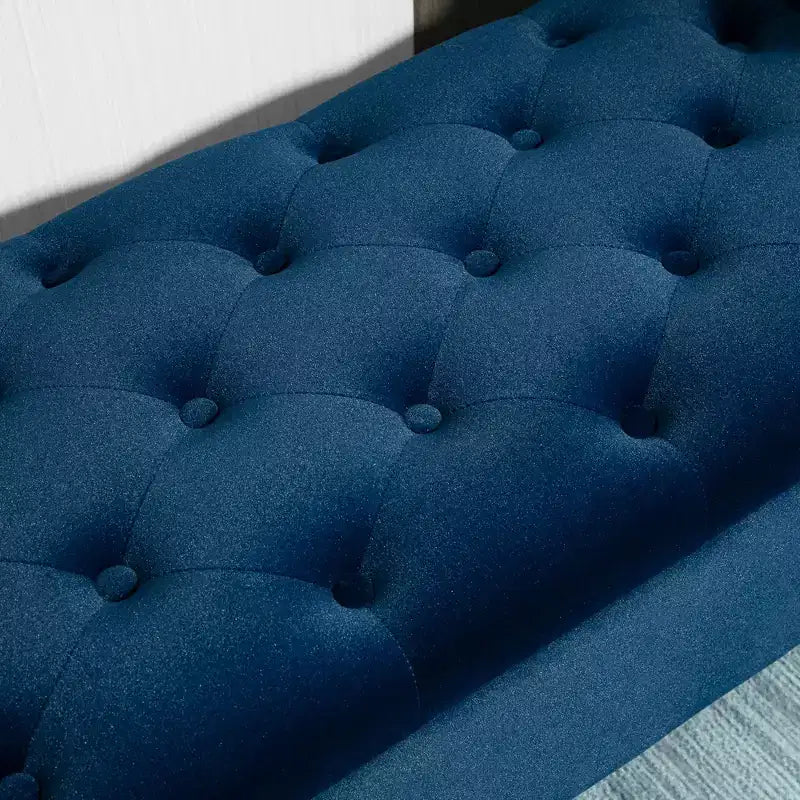 Panca Ottomana Contenitore trapuntata blu / verde / grigia, 1 posto