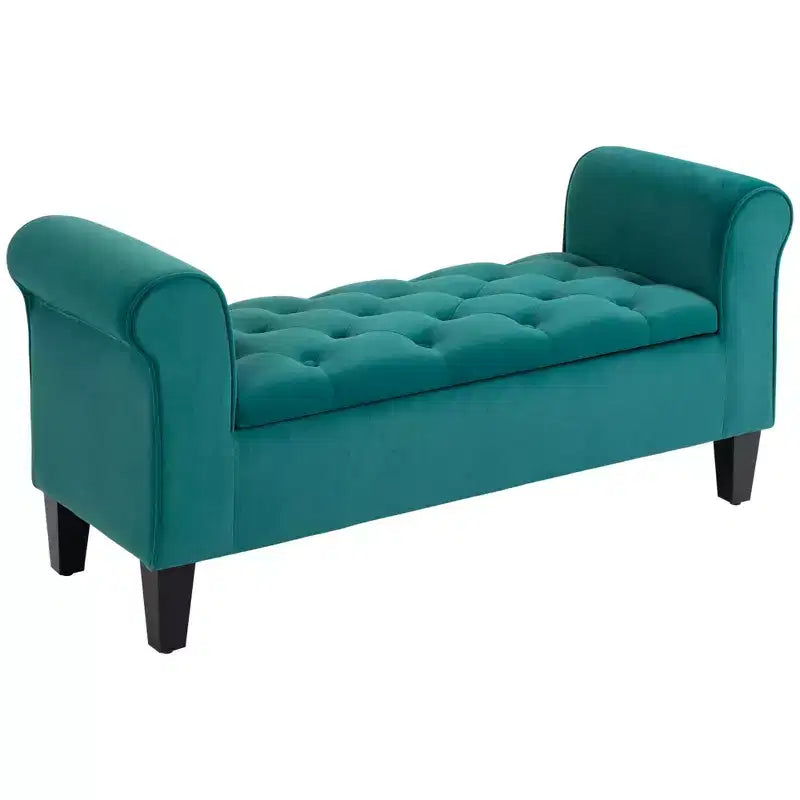Panca Ottomana Contenitore trapuntata blu / verde / grigia, 1 posto