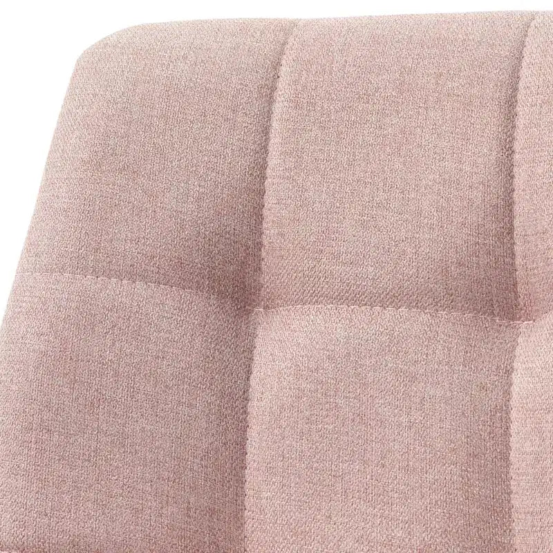 Sedia da pranzo senza braccioli trapuntata rosa/grigia, set da 4