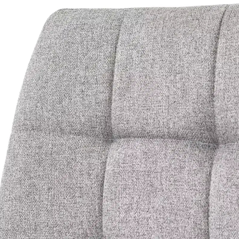 Sedia da pranzo senza braccioli trapuntata rosa/grigia, set da 4