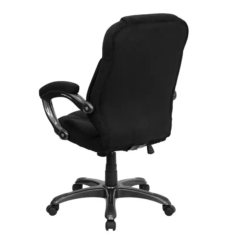 Sedia da ufficio direzionale a schienale alto in microfibra nera / marrone / blu navy, 1 posto