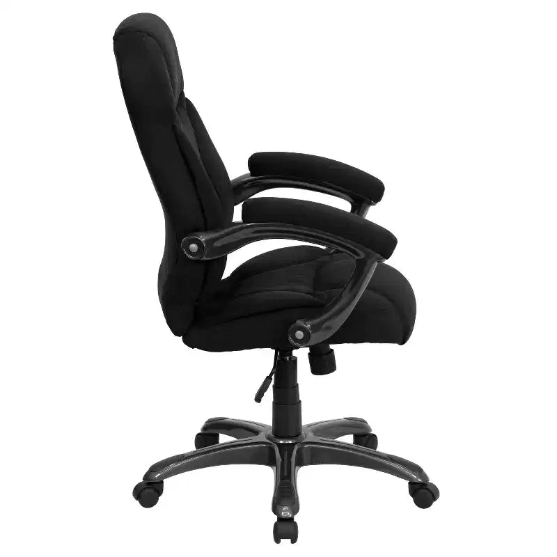 Sedia da ufficio direzionale a schienale alto in microfibra nera / marrone / blu navy, 1 posto