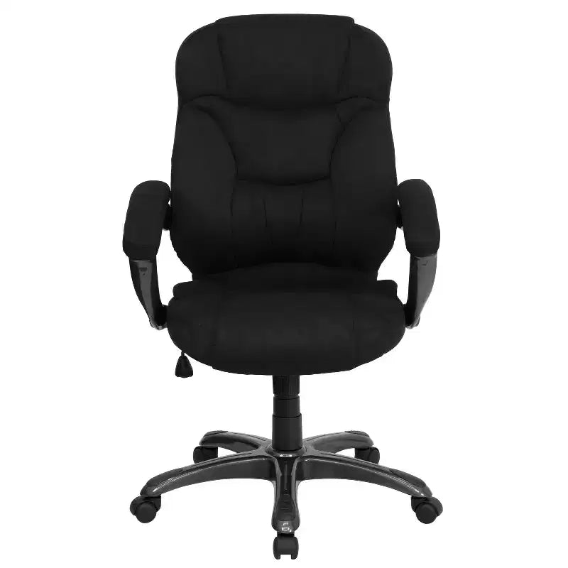 Sedia da ufficio direzionale a schienale alto in microfibra nera / marrone / blu navy, 1 posto
