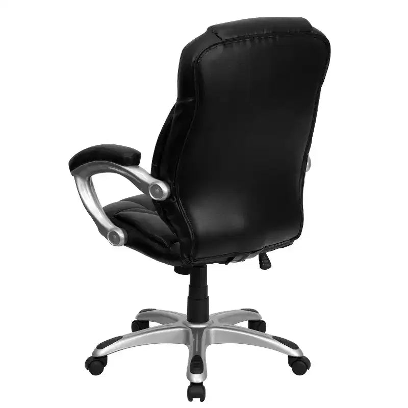 Sedia da ufficio direzionale a schienale alto in microfibra nera / marrone / blu navy, 1 posto