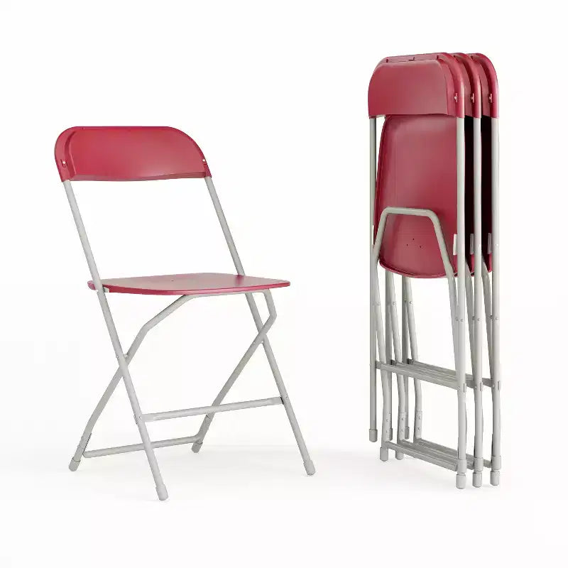 Sedia pieghevole in plastica, colori assortiti, confezione da 4, 4 posti a sedere