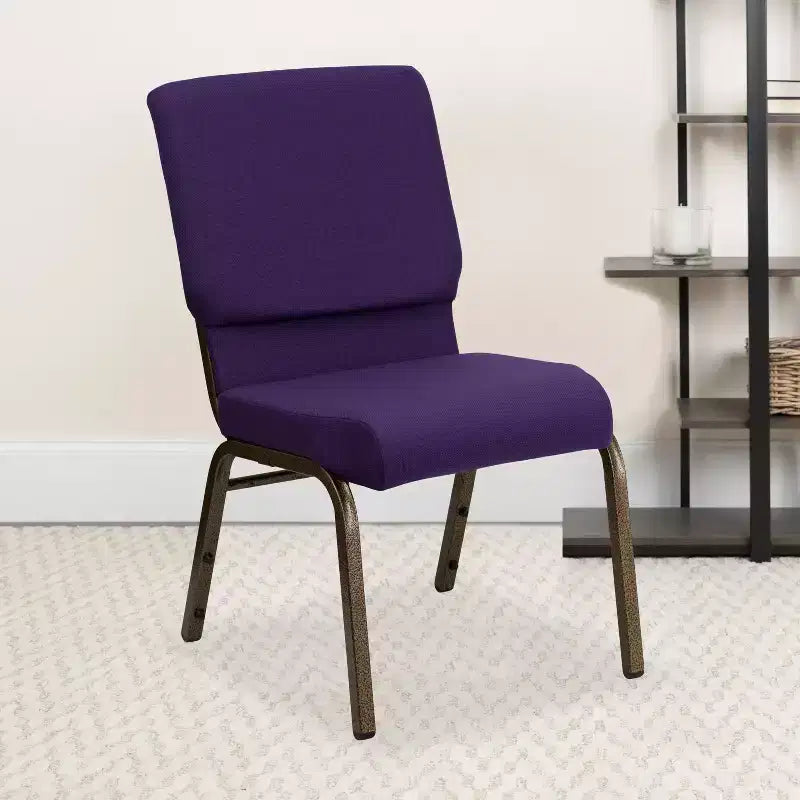 Sedia impilabile da auditorium Royal viola e oro, 1 posto